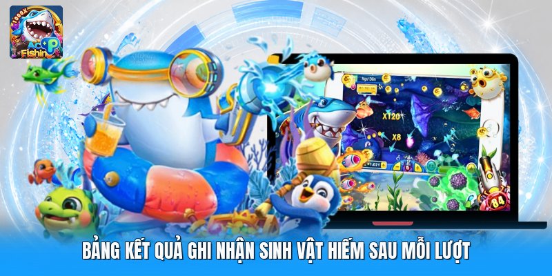 Bảng kết quả ghi nhận sinh vật hiếm sau mỗi lượt
